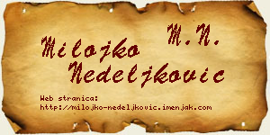 Milojko Nedeljković vizit kartica